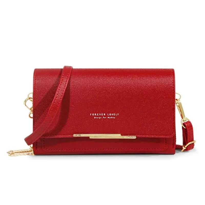 Bolso Cartera Estilo Coreano para Mujer, Multi-Tarjetas, Gran Capacidad, Bolso de Hombro Casual para Móvil