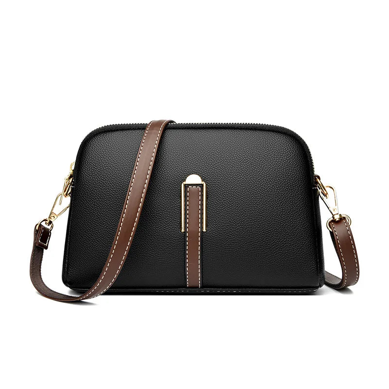 Bolso de Cuero Genuino para Mujeres Diseño Lujo Bolso Mensajero Solapa