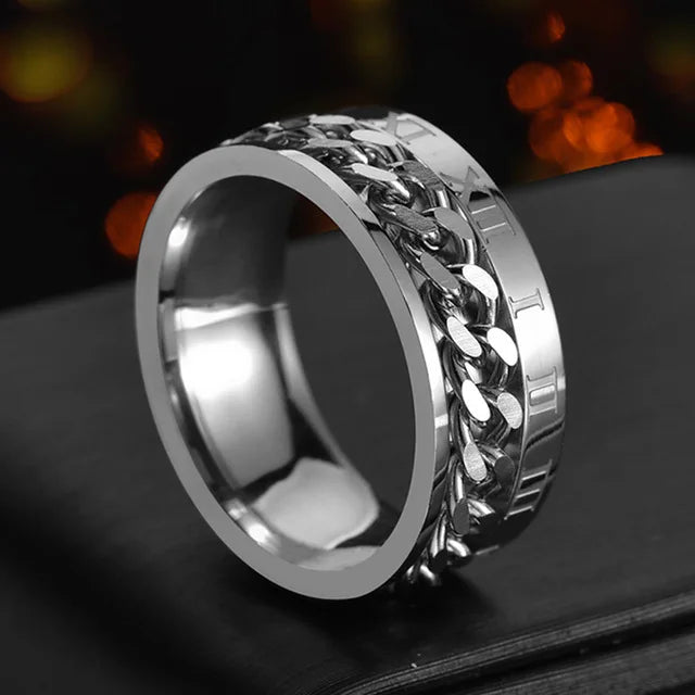 Anillo Giratorio de Acero Inoxidable para Hombre - Alta Calidad y Estilo Spinner Punk