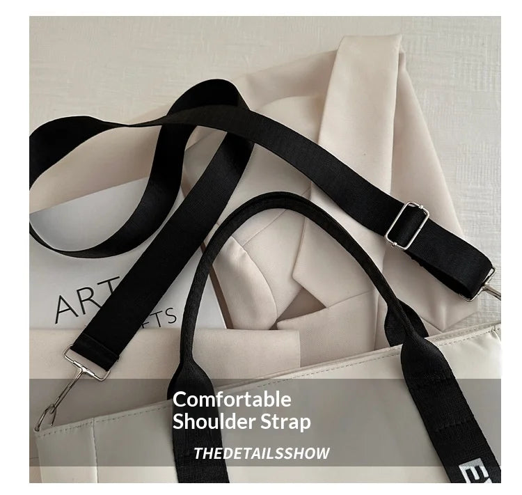 Bolso Tote de Nylon Impermeable para Mujer, Gran Capacidad, Ligero, Ideal para Estudio, Trabajo, Viaje y Gimnasio