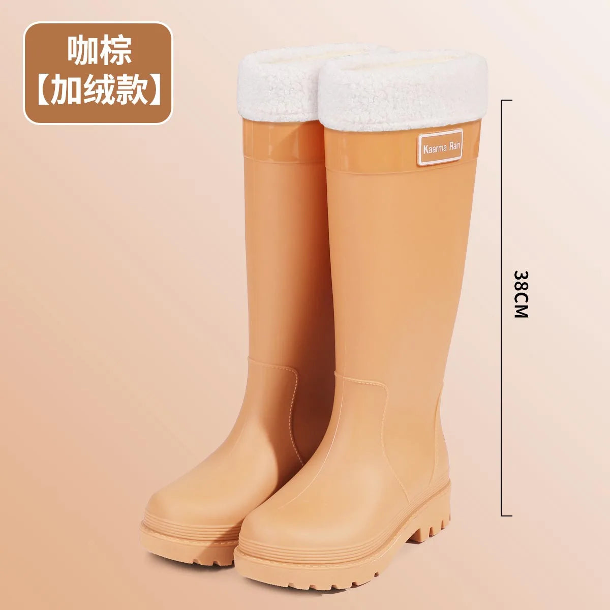 Botas de Lluvia para Mujer, Media Caña, Impermeables, Forro Cálido de Algodón, Ideales para Jardín e Invierno