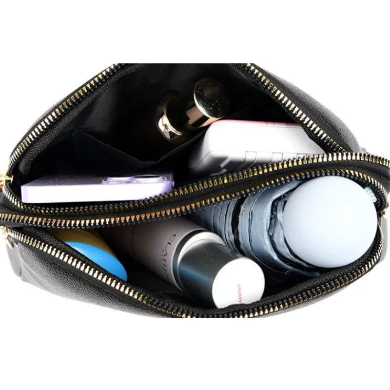 Bolso de Cuero Genuino para Mujeres Diseño Lujo Bolso Mensajero Solapa