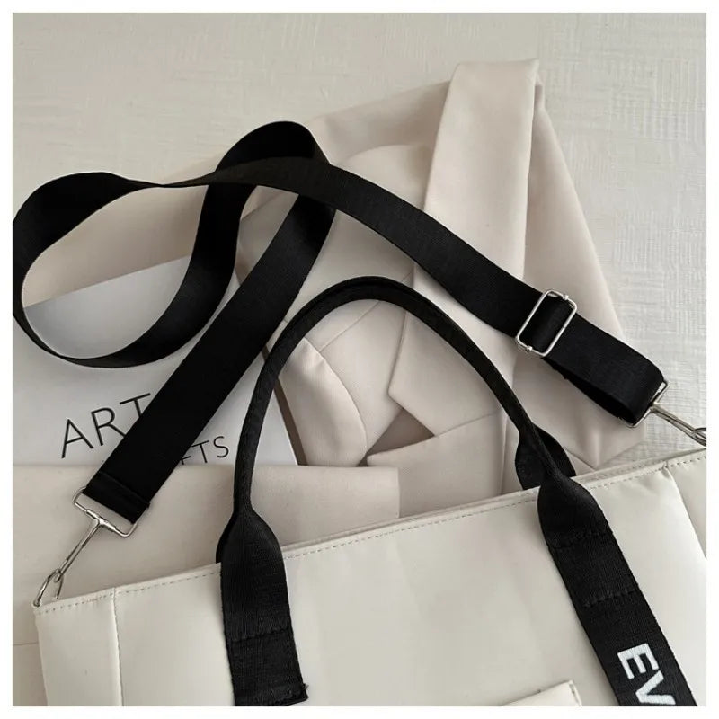 Bolso Tote de Nylon Impermeable para Mujer, Gran Capacidad, Ligero, Ideal para Estudio, Trabajo, Viaje y Gimnasio