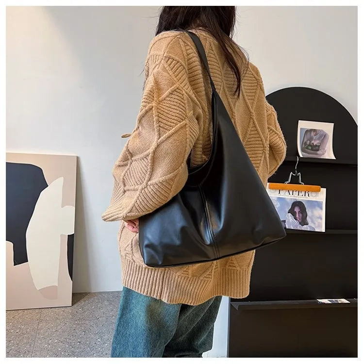 HOMEFISH Bolso Tote Nuevo, Bolso de Mano y Hombro para Mujer, Estilo Retro Sencillo, Gran Tamaño