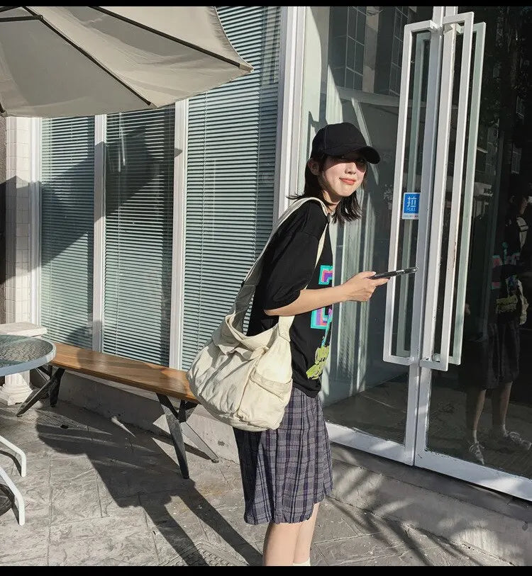 Bolso de Hombro de Lona Vintage Clásico para Mujer, Bandolera Suave de Viaje, Gran Capacidad