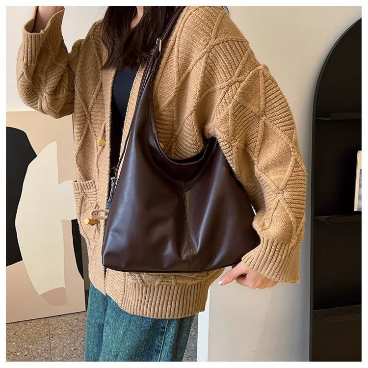 HOMEFISH Bolso Tote Nuevo, Bolso de Mano y Hombro para Mujer, Estilo Retro Sencillo, Gran Tamaño
