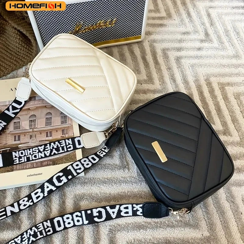 HOMEFISH Bolso de Hombro de Piel PU de Alta Calidad, Bolso Bandolera Sencillo y Casual para Mujer