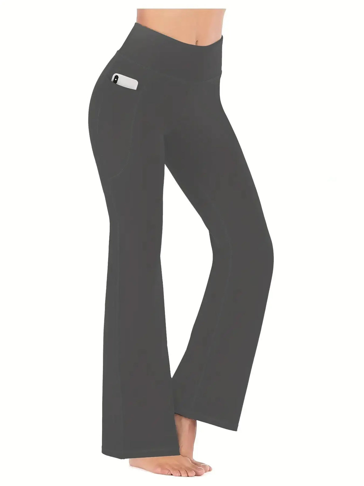 Pantalón Acampanado Yoga Cintura Alta con Bolsillos | Fitness 2026