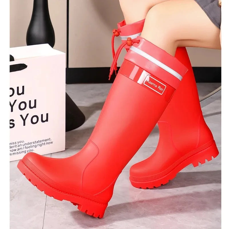 Botas de Lluvia para Mujer, Media Caña, Impermeables, Forro Cálido de Algodón, Ideales para Jardín e Invierno