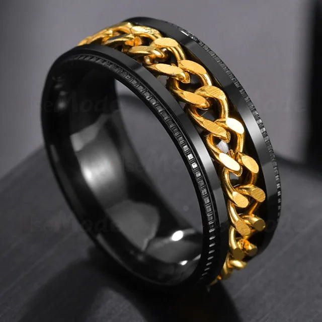 Anillo Giratorio de Acero Inoxidable para Hombre - Alta Calidad y Estilo Spinner Punk