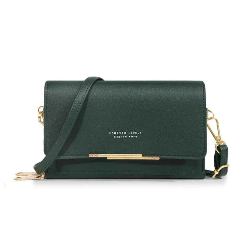 Bolso Cartera Estilo Coreano para Mujer, Multi-Tarjetas, Gran Capacidad, Bolso de Hombro Casual para Móvil
