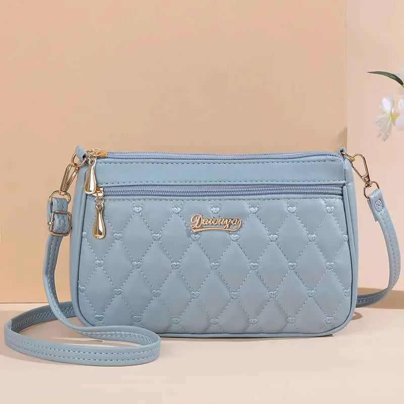 Bolso Bandolera Bordado de Piel para Mujer, con Pompón Decorativo
