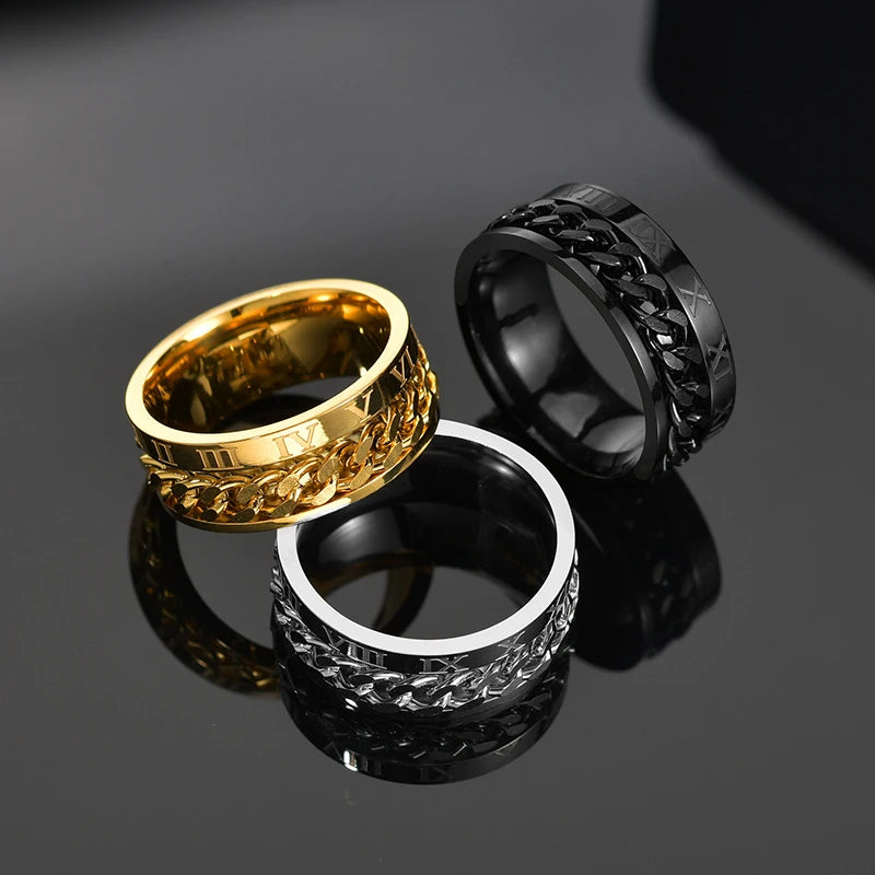 Anillo Giratorio de Acero Inoxidable para Hombre - Alta Calidad y Estilo Spinner Punk