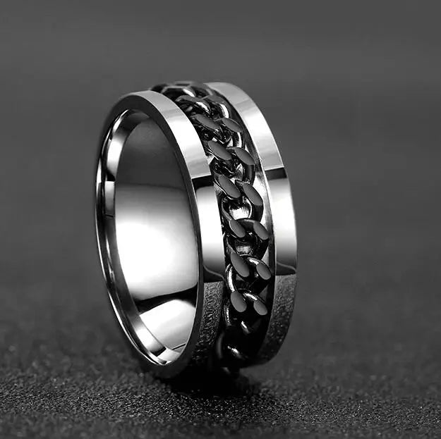 Anillo Giratorio de Acero Inoxidable para Hombre - Alta Calidad y Estilo Spinner Punk