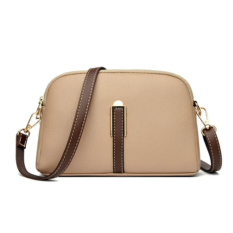 Bolso de Cuero Genuino para Mujeres Diseño Lujo Bolso Mensajero Solapa