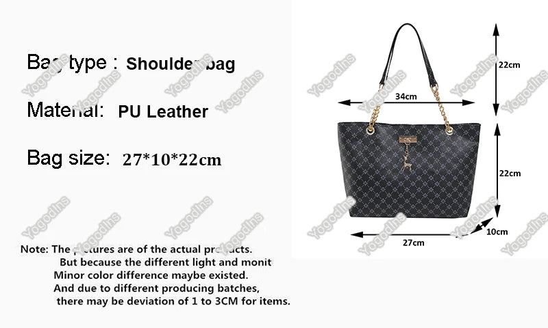 Bolso Tote Nuevo de Piel Suave con Textura, Gran Capacidad para Mujer, con Accesorios Colgantes