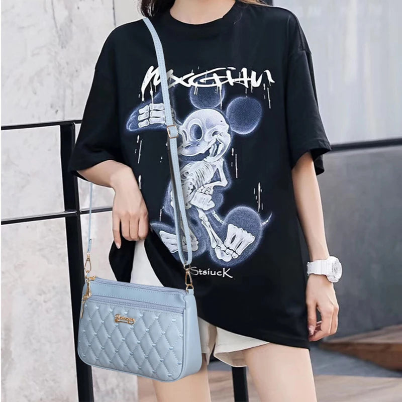 Bolso Bandolera Bordado de Piel para Mujer, con Pompón Decorativo