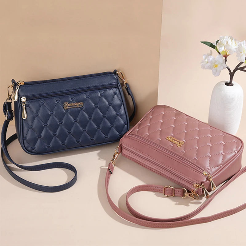 Bolso Bandolera Bordado de Piel para Mujer, con Pompón Decorativo