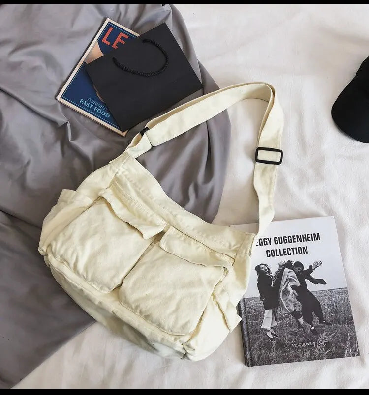 Bolso de Hombro de Lona Vintage Clásico para Mujer, Bandolera Suave de Viaje, Gran Capacidad