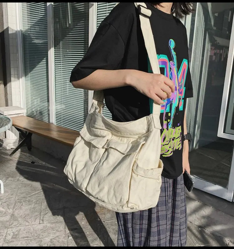Bolso de Hombro de Lona Vintage Clásico para Mujer, Bandolera Suave de Viaje, Gran Capacidad