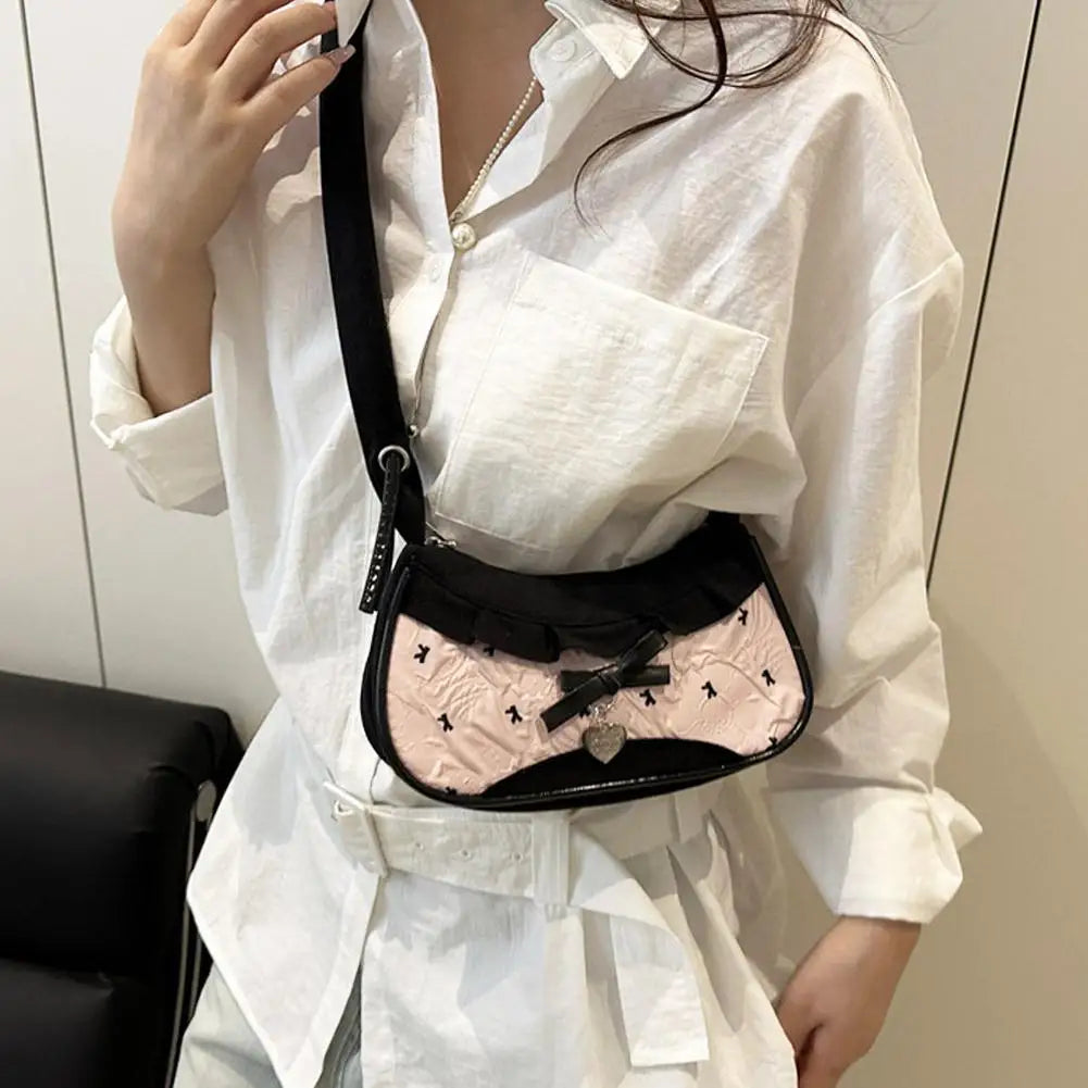 Bolso de Cuadros de Moda para Mujer con Cinta de Encaje, Correa Elástica, Bolso de Hombro para el Día a Día