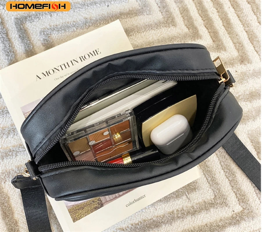 HOMEFISH Bolso de Hombro de Piel PU de Alta Calidad, Bolso Bandolera Sencillo y Casual para Mujer