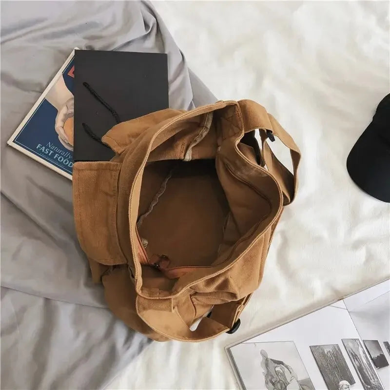 Bolso de Hombro de Lona Vintage Clásico para Mujer, Bandolera Suave de Viaje, Gran Capacidad