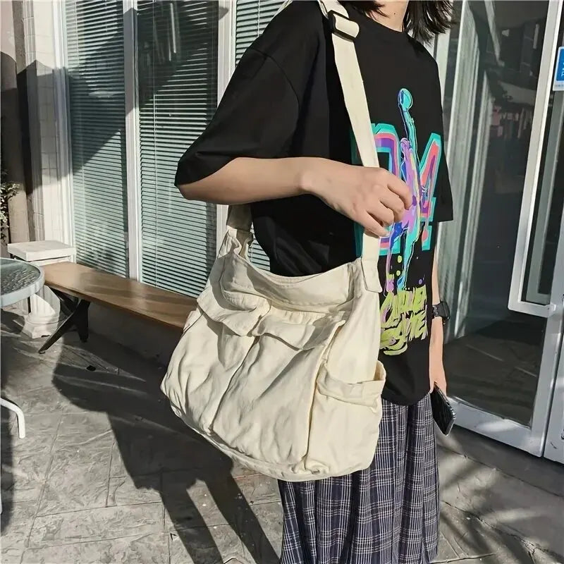 Bolso de Hombro de Lona Vintage Clásico para Mujer, Bandolera Suave de Viaje, Gran Capacidad