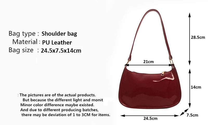Bolso de Piel PU para Mujer, Color Liso con Colgante de Cereza, Bolso de Hombro Casual para el Día a Día