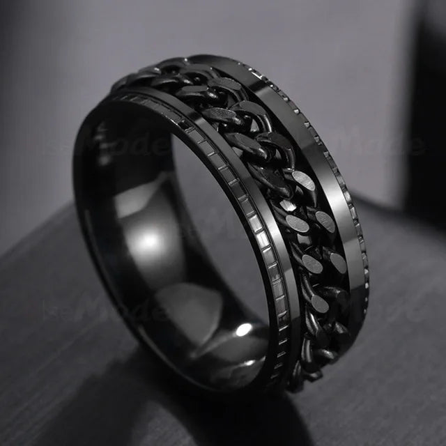 Anillo Giratorio de Acero Inoxidable para Hombre - Alta Calidad y Estilo Spinner Punk