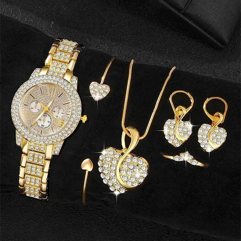 Reloj de Cuarzo para Mujer V248 con Juego de Joyas de 6 Piezas