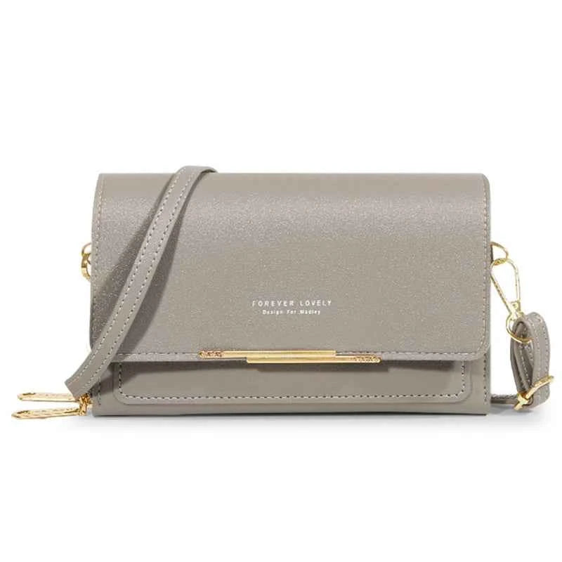 Bolso Cartera Estilo Coreano para Mujer, Multi-Tarjetas, Gran Capacidad, Bolso de Hombro Casual para Móvil