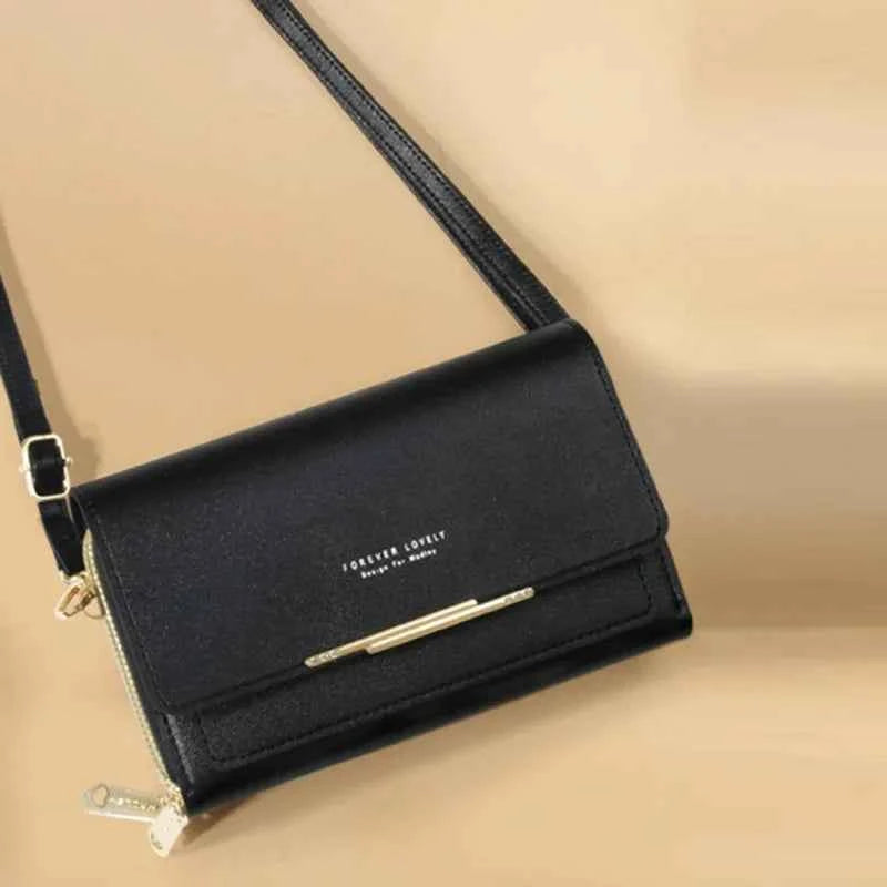 Bolso Cartera Estilo Coreano para Mujer, Multi-Tarjetas, Gran Capacidad, Bolso de Hombro Casual para Móvil