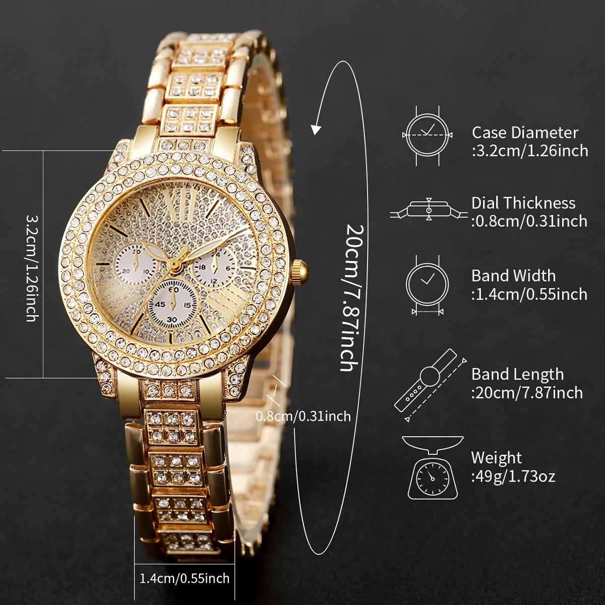 Reloj de Cuarzo para Mujer V248 con Juego de Joyas de 6 Piezas
