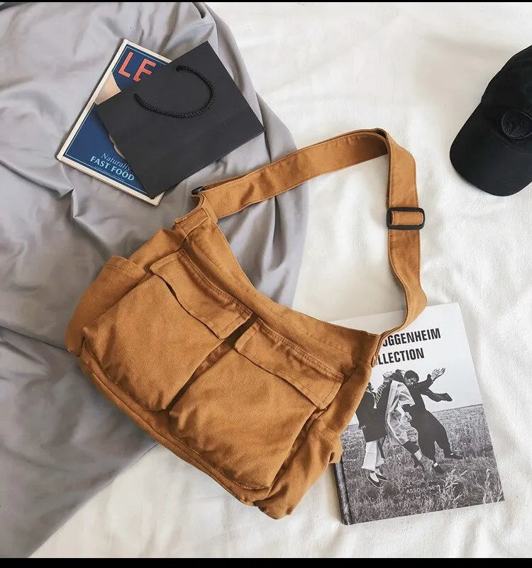 Bolso de Hombro de Lona Vintage Clásico para Mujer, Bandolera Suave de Viaje, Gran Capacidad