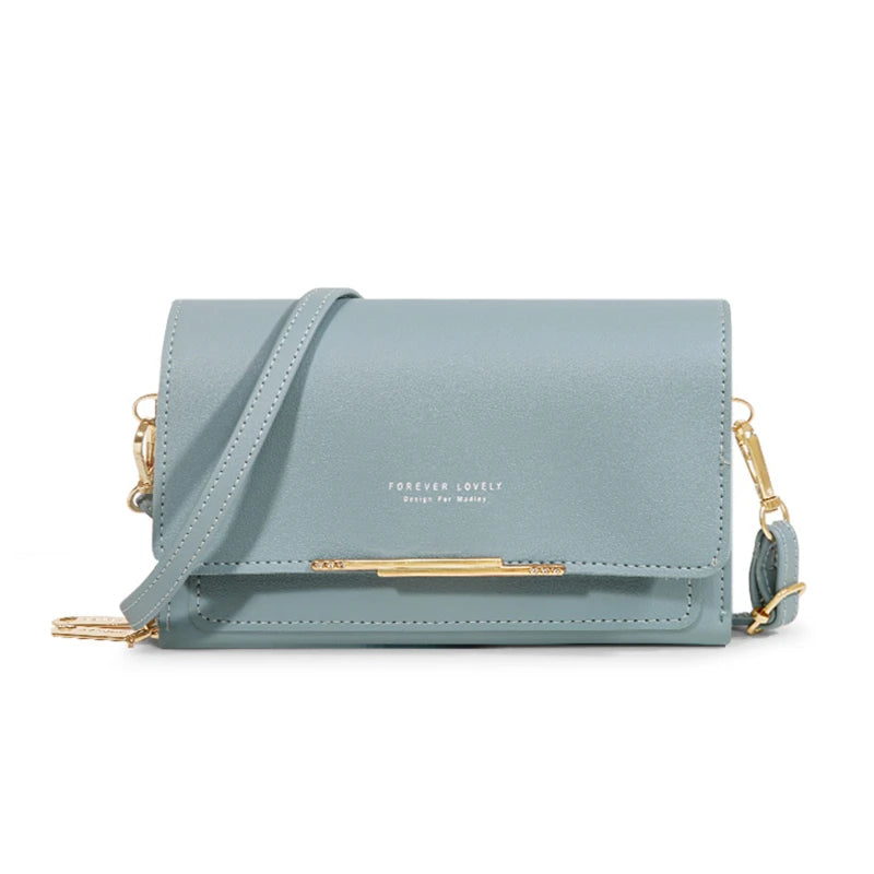 Bolso Cartera Estilo Coreano para Mujer, Multi-Tarjetas, Gran Capacidad, Bolso de Hombro Casual para Móvil