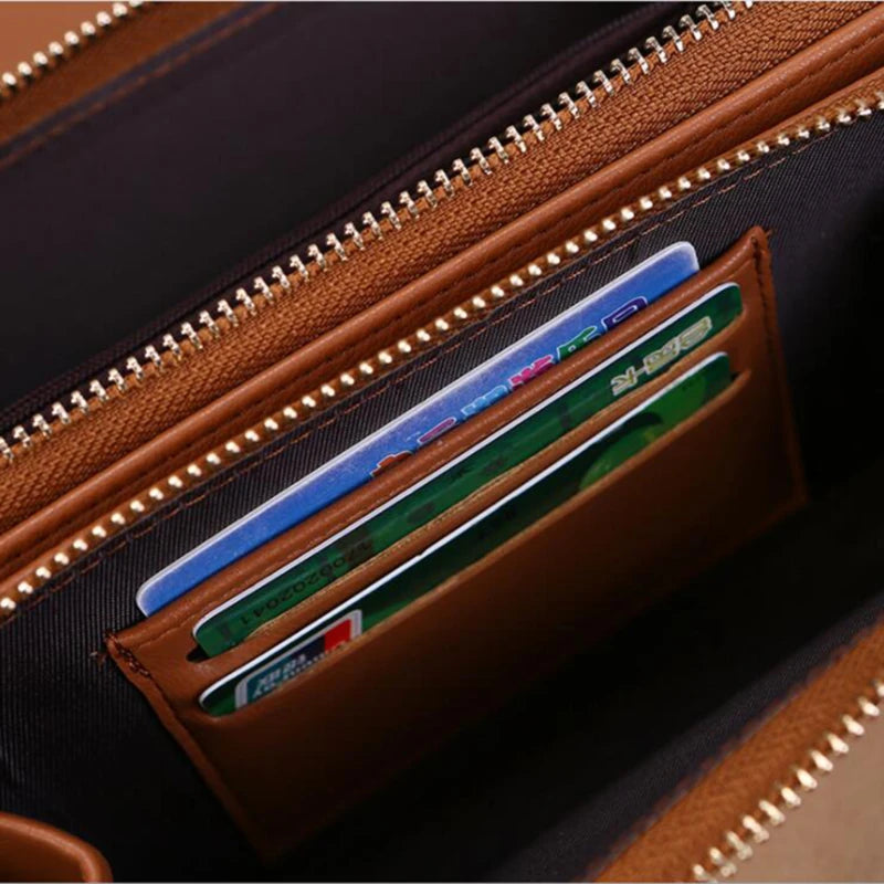 Bolso Cartera Estilo Coreano para Mujer, Multi-Tarjetas, Gran Capacidad, Bolso de Hombro Casual para Móvil