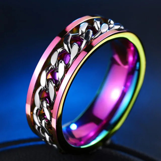 Anillo Giratorio de Acero Inoxidable para Hombre - Alta Calidad y Estilo Spinner Punk