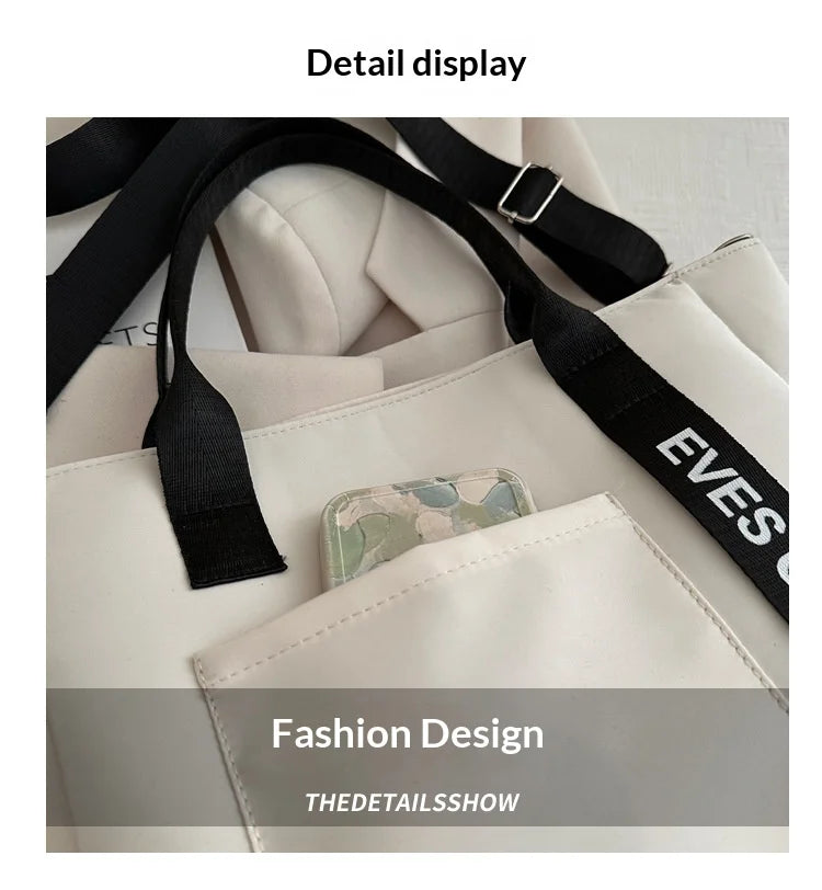 Bolso Tote de Nylon Impermeable para Mujer, Gran Capacidad, Ligero, Ideal para Estudio, Trabajo, Viaje y Gimnasio