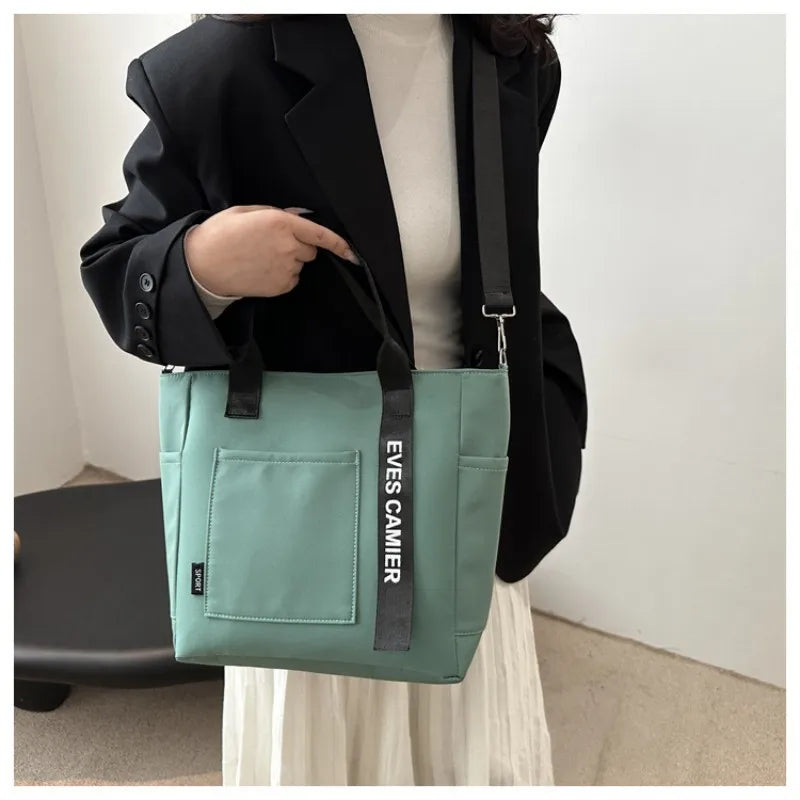 Bolso Tote de Nylon Impermeable para Mujer, Gran Capacidad, Ligero, Ideal para Estudio, Trabajo, Viaje y Gimnasio