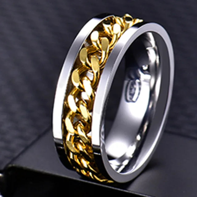 Anillo Giratorio de Acero Inoxidable para Hombre - Alta Calidad y Estilo Spinner Punk