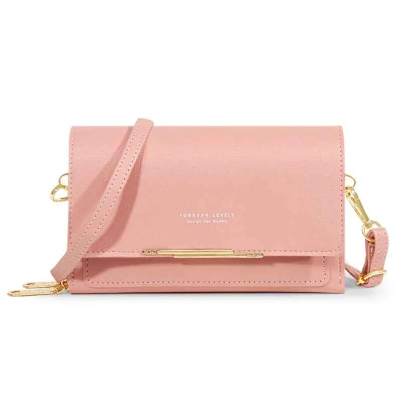 Bolso Cartera Estilo Coreano para Mujer, Multi-Tarjetas, Gran Capacidad, Bolso de Hombro Casual para Móvil