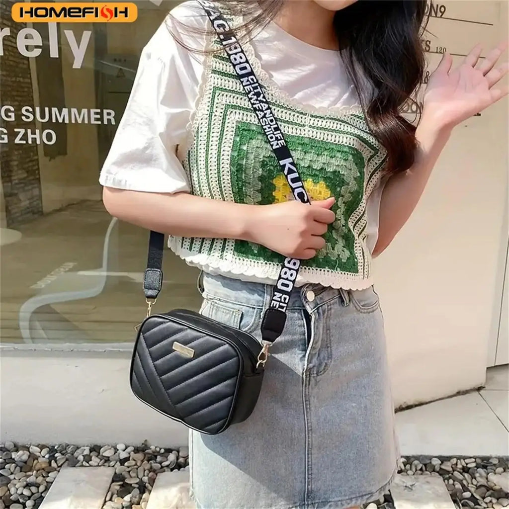 HOMEFISH Bolso de Hombro de Piel PU de Alta Calidad, Bolso Bandolera Sencillo y Casual para Mujer