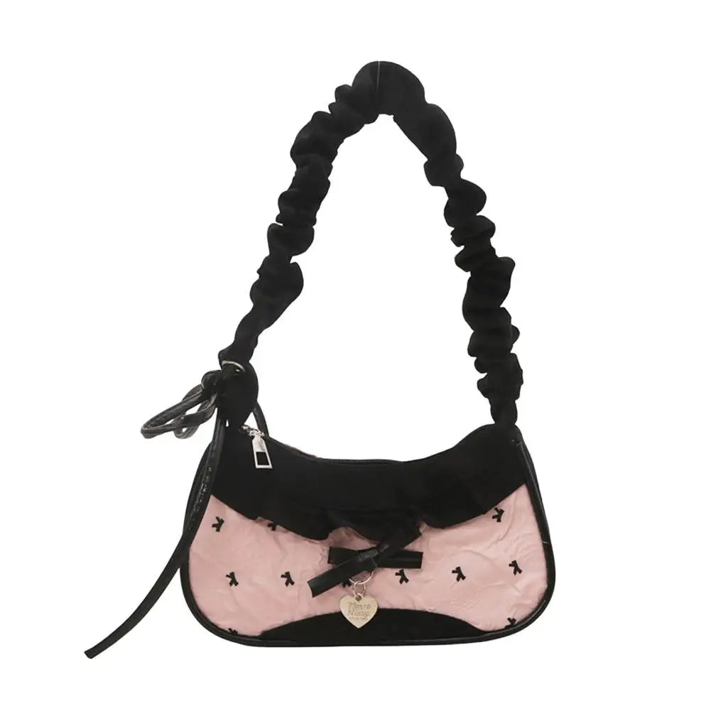 Bolso de Cuadros de Moda para Mujer con Cinta de Encaje, Correa Elástica, Bolso de Hombro para el Día a Día