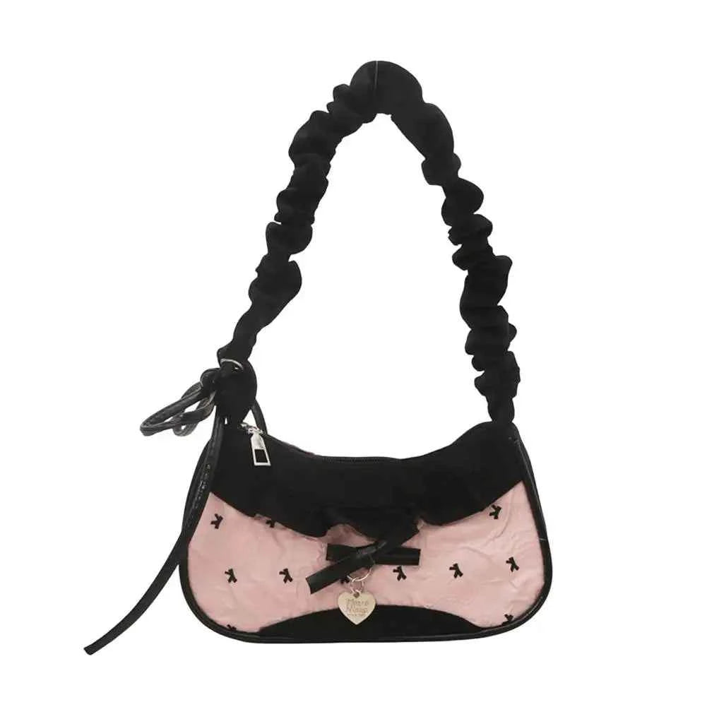 Bolso de Cuadros de Moda para Mujer con Cinta de Encaje, Correa Elástica, Bolso de Hombro para el Día a Día