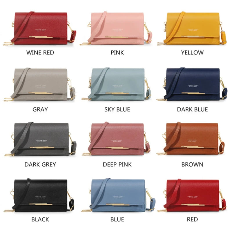 Bolso Cartera Estilo Coreano para Mujer, Multi-Tarjetas, Gran Capacidad, Bolso de Hombro Casual para Móvil