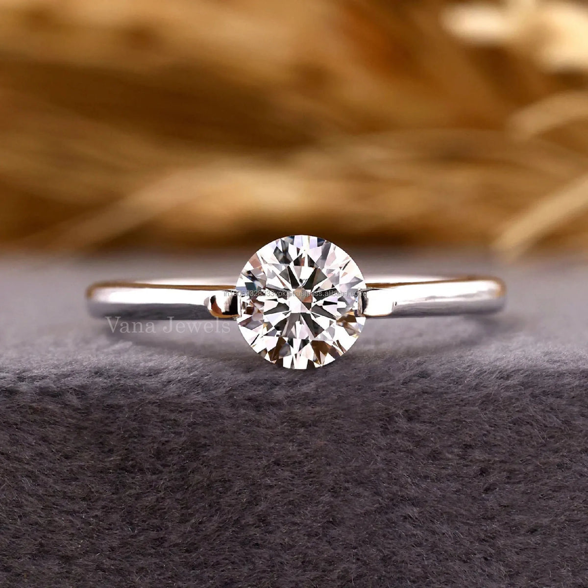 Anillo de Compromiso Solitario con Diamante Creado en Laboratorio y Oro Blanco 14k - Anillo de Promesa Certificado IGI