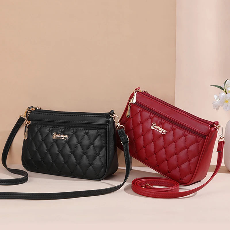 Bolso Bandolera Bordado de Piel para Mujer, con Pompón Decorativo