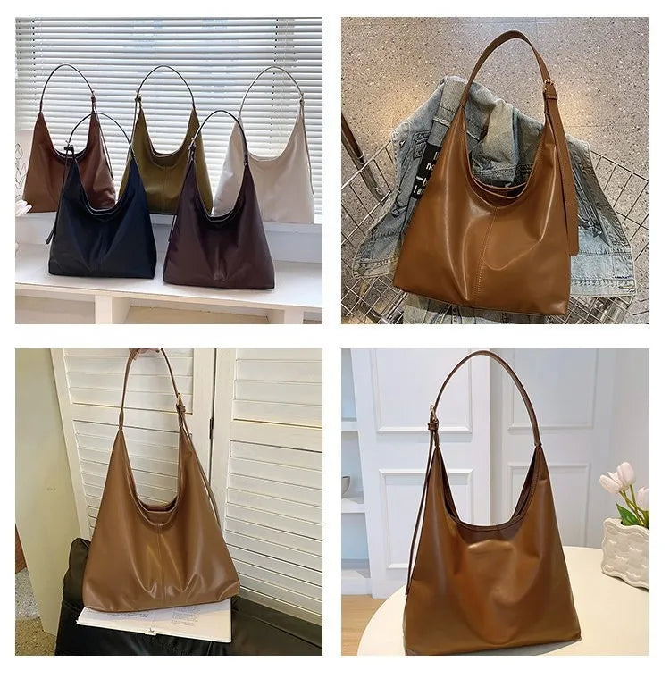 HOMEFISH Bolso Tote Nuevo, Bolso de Mano y Hombro para Mujer, Estilo Retro Sencillo, Gran Tamaño