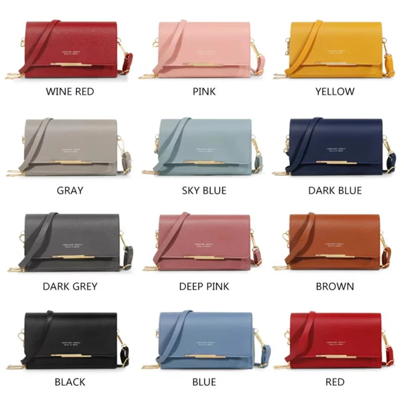 Bolso Cartera Estilo Coreano para Mujer, Multi-Tarjetas, Gran Capacidad, Bolso de Hombro Casual para Móvil